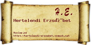 Hertelendi Erzsébet névjegykártya